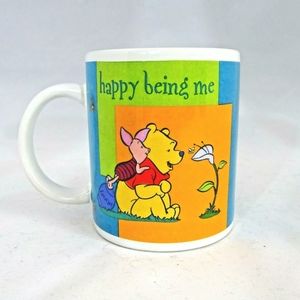 Winnie the Pooh & Piglet Coffee Mug Happy Being Me Theme Disney Ceramic 12 Oz